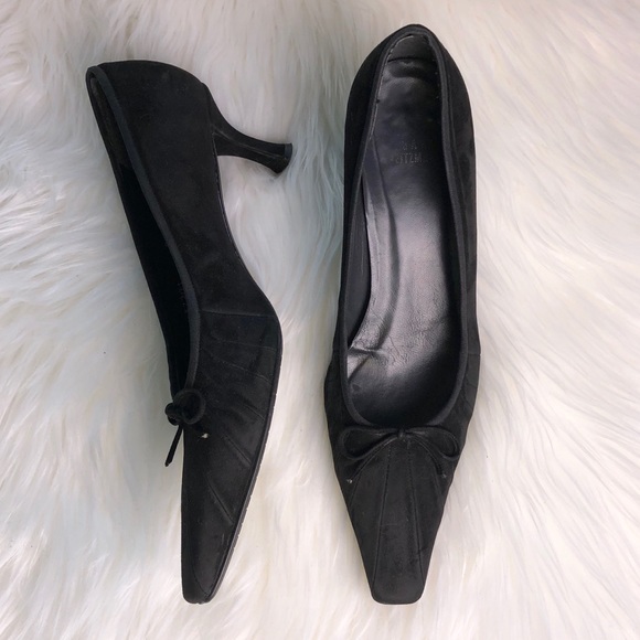 Stuart Weitzman Shoes - Stuart Weitzman black suede low heels
